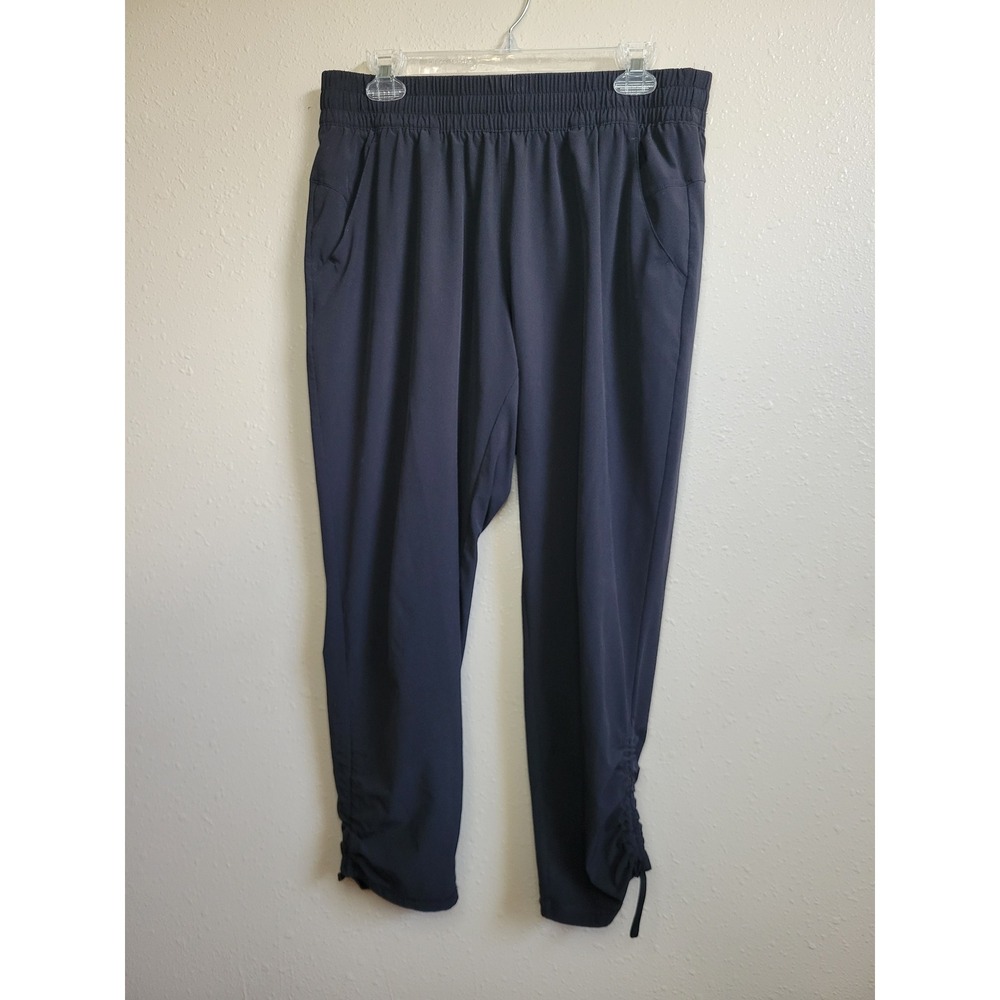 CALIA by Carrie Underwood Ruched Ankle Joggers Black Large Activewear Pants